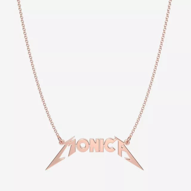 Mother's Day Gift Handmade Personalized Metallica Style Name Necklace