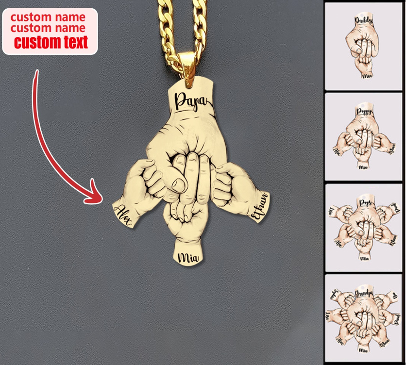 Mother's Day Gift Personalized Name Hand Necklace