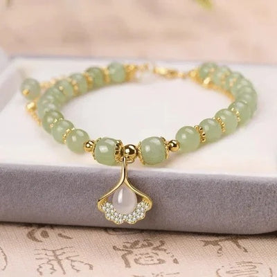 Hetian Jade Gold Leaf Bracelet