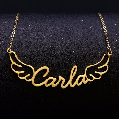 Mother's Day Gift Personalized Angel Wings Name Necklace