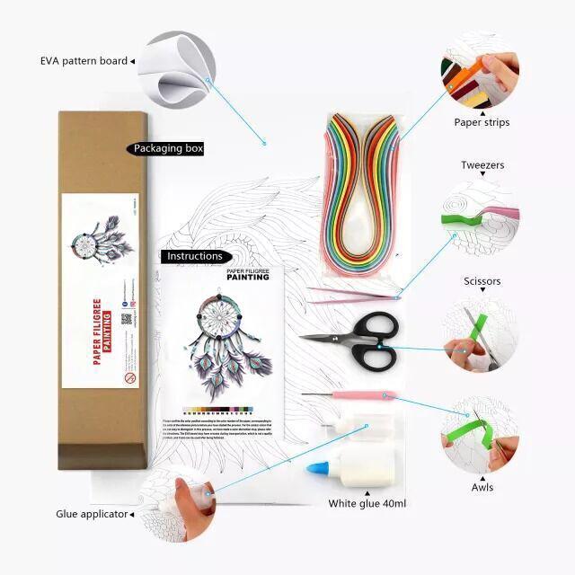 Paper Filigree painting Kit - Dreamcatcher