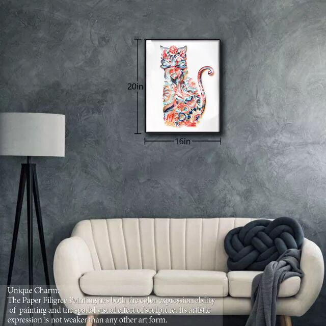 Paper Filigree painting Kit - Cat