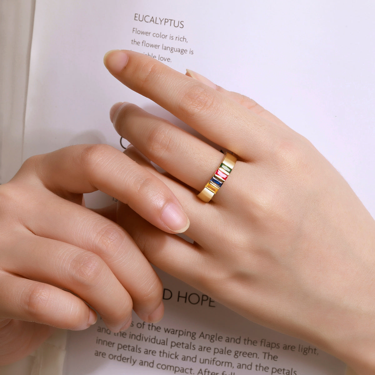 Sterling Silver Birthstone Family Elegant Ring