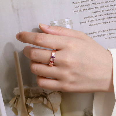 Sterling Silver Birthstone Family Elegant Ring