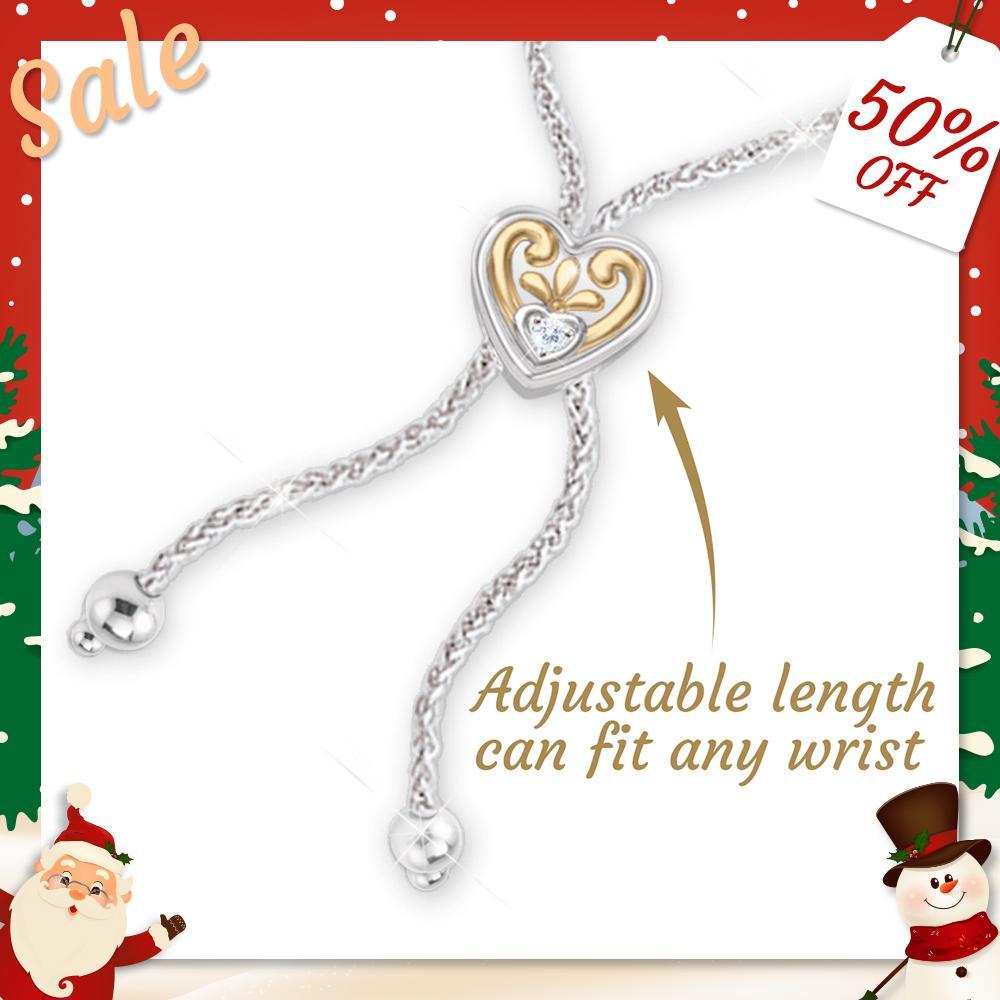 Christmas Gift Granddaughter Bolo Bracelet With Personalized Engravings