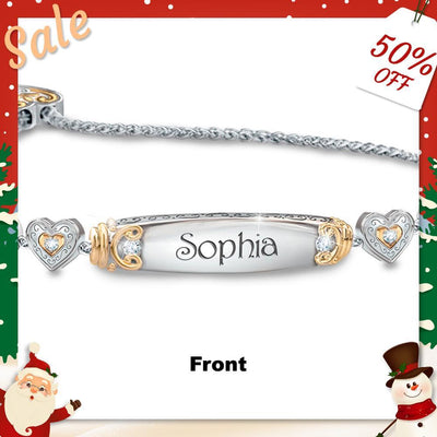Christmas Gift Granddaughter Bolo Bracelet With Personalized Engravings