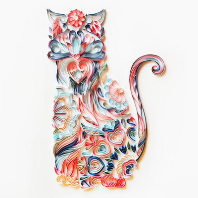 Paper Filigree painting Kit - Cat
