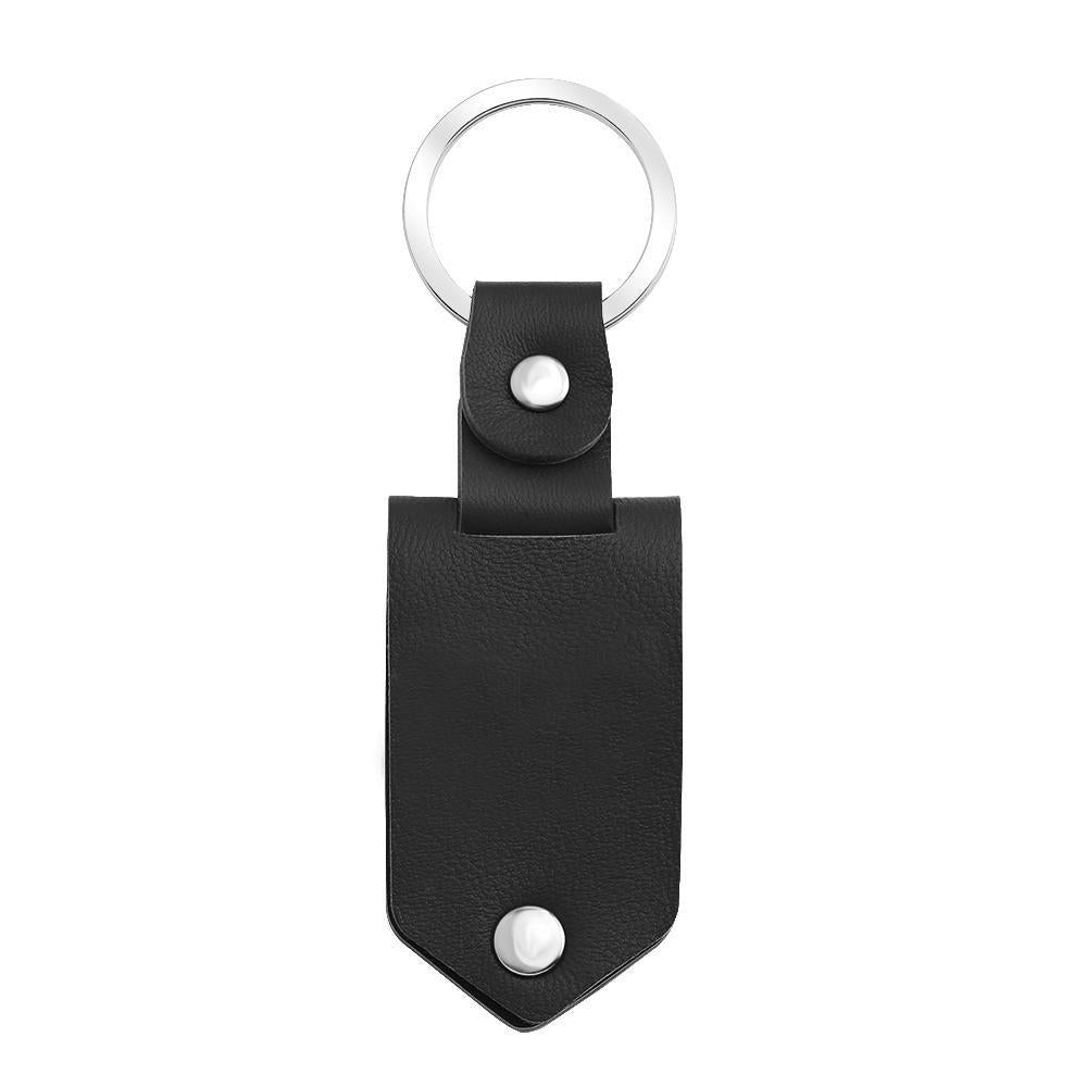 Mother's Day Gift Custom Photo cowhide Leather Keychain