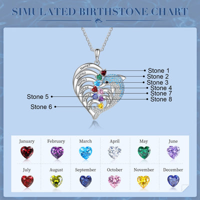 Mother's Day Gift Personalized Heart Dolphin Necklace