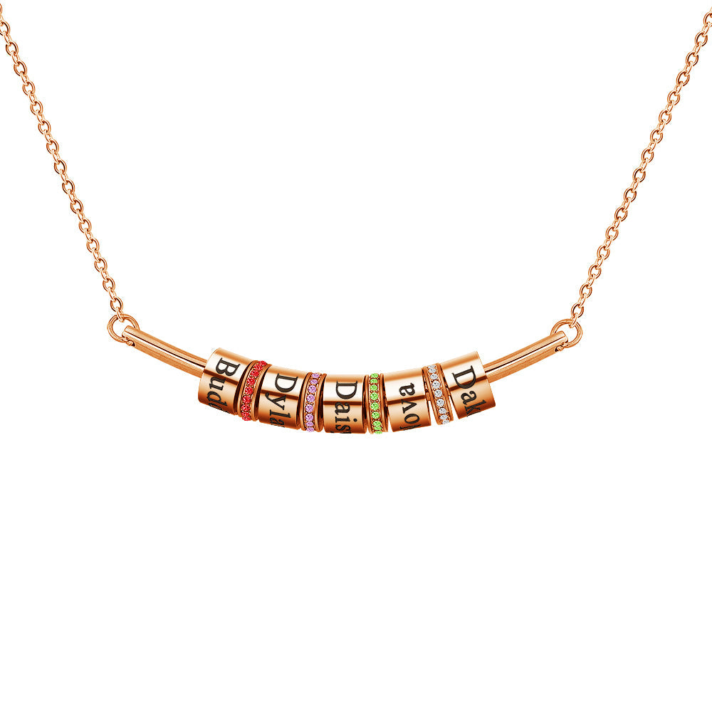 Mother's Day Gift Smile Bar Necklace with Custom Beads