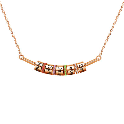 Mother's Day Gift Smile Bar Necklace with Custom Beads