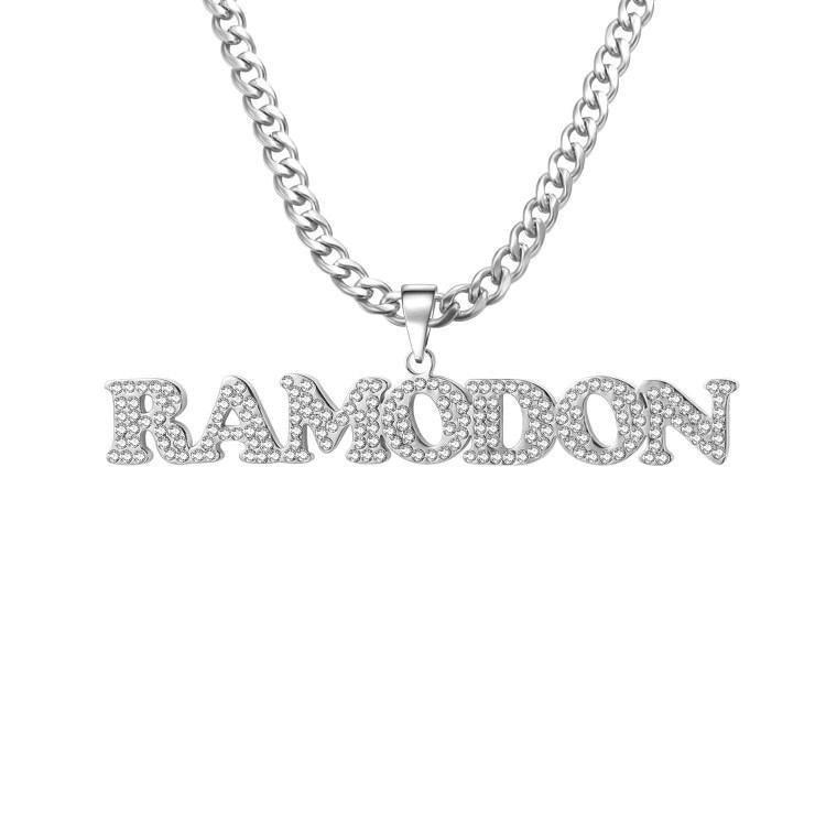 Mother's Day Gift Iced Out Crystal Name Necklace
