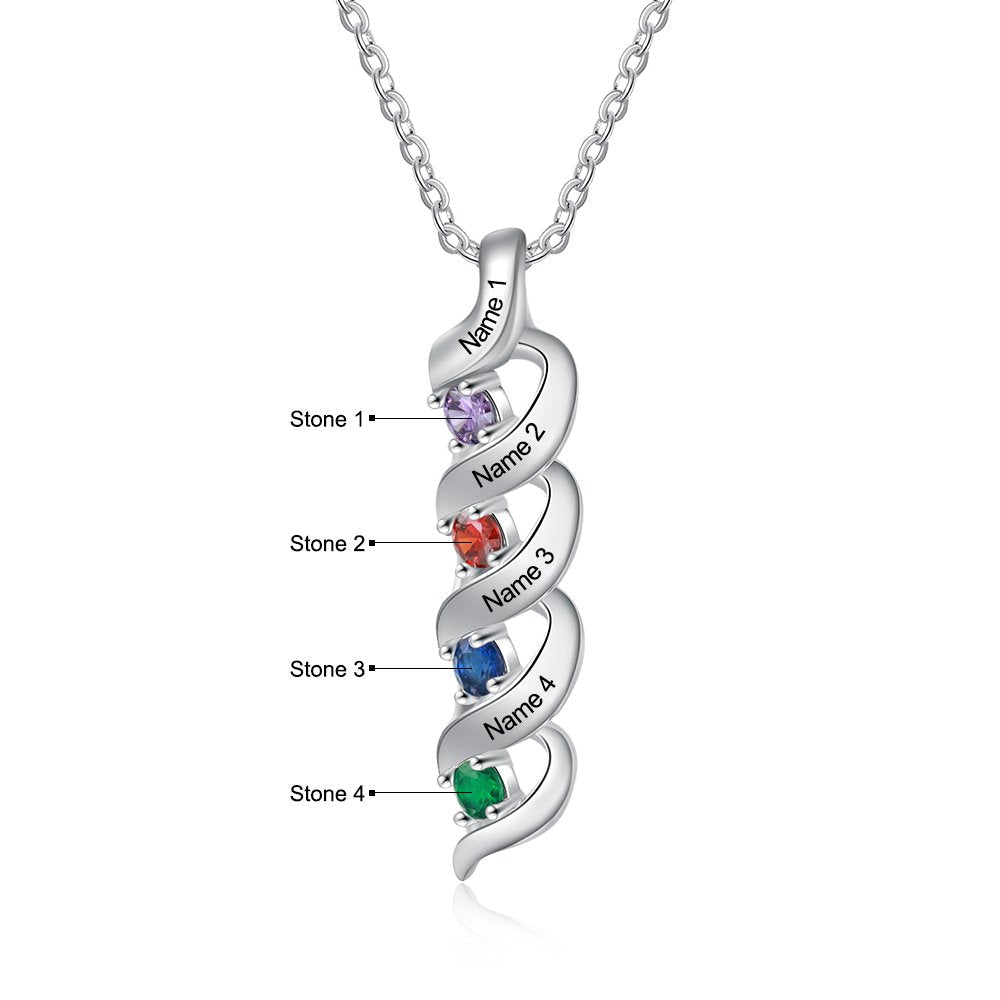 Mother's Day Gift Personalized Mother Necklace Cascading Pendant with Birthstones
