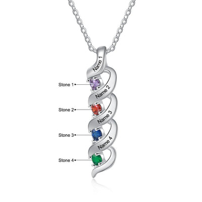Mother's Day Gift Personalized Mother Necklace Cascading Pendant with Birthstones