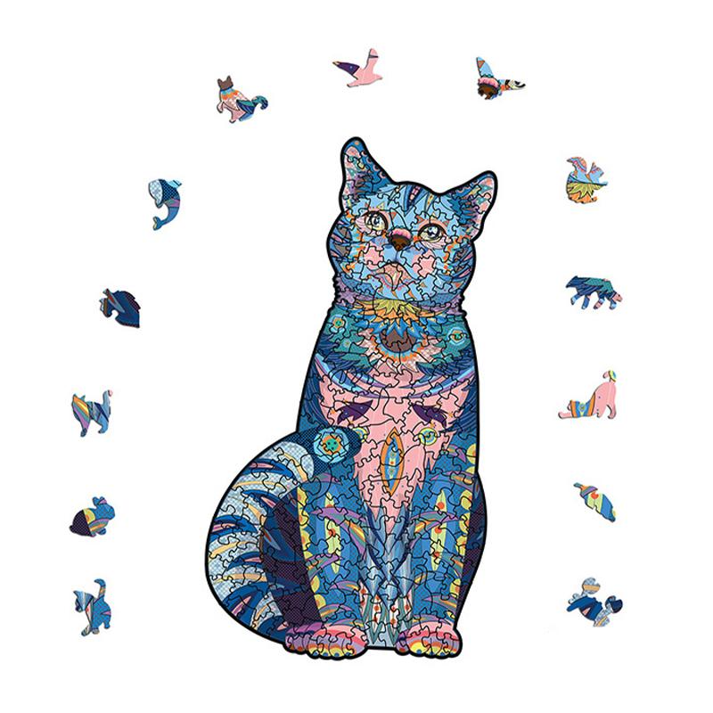 Wooden Jigsaw Puzzle Docile Cat