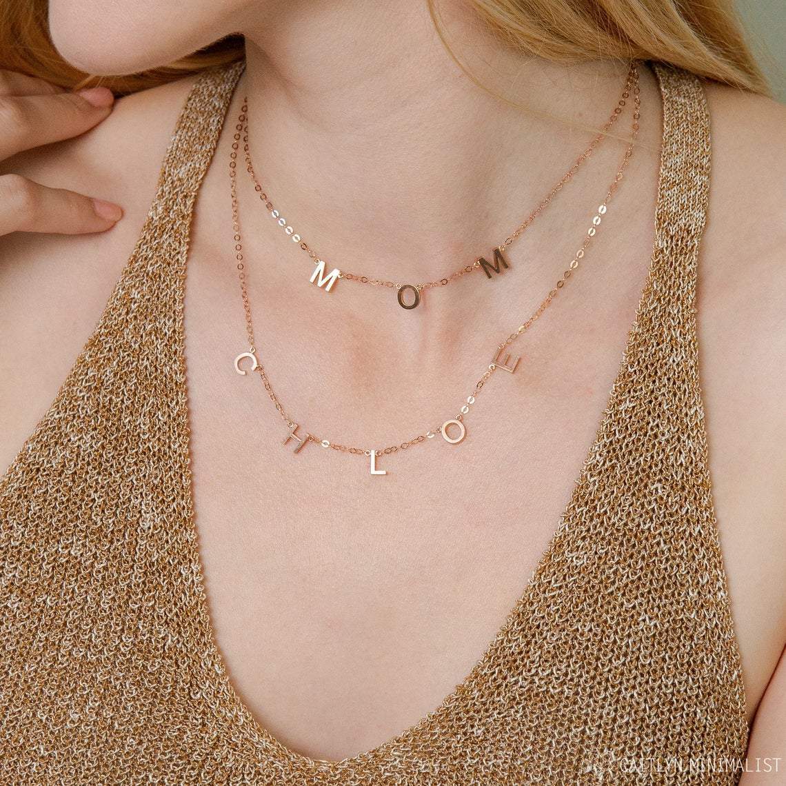 Mother's Day Gift A to Z Initial Choker Necklace Personalized Letter Name Necklace