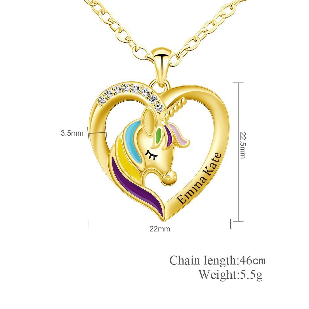 Mother's Day Gift Personalized Rainbow Unicorn Necklace-Fast Shipping guaranteed