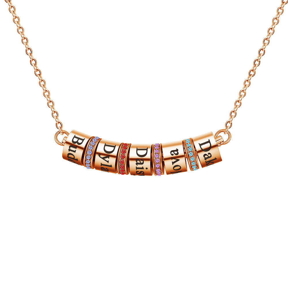 Mother's Day Gift Smile Bar Necklace with Custom Beads