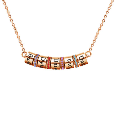 Mother's Day Gift Smile Bar Necklace with Custom Beads