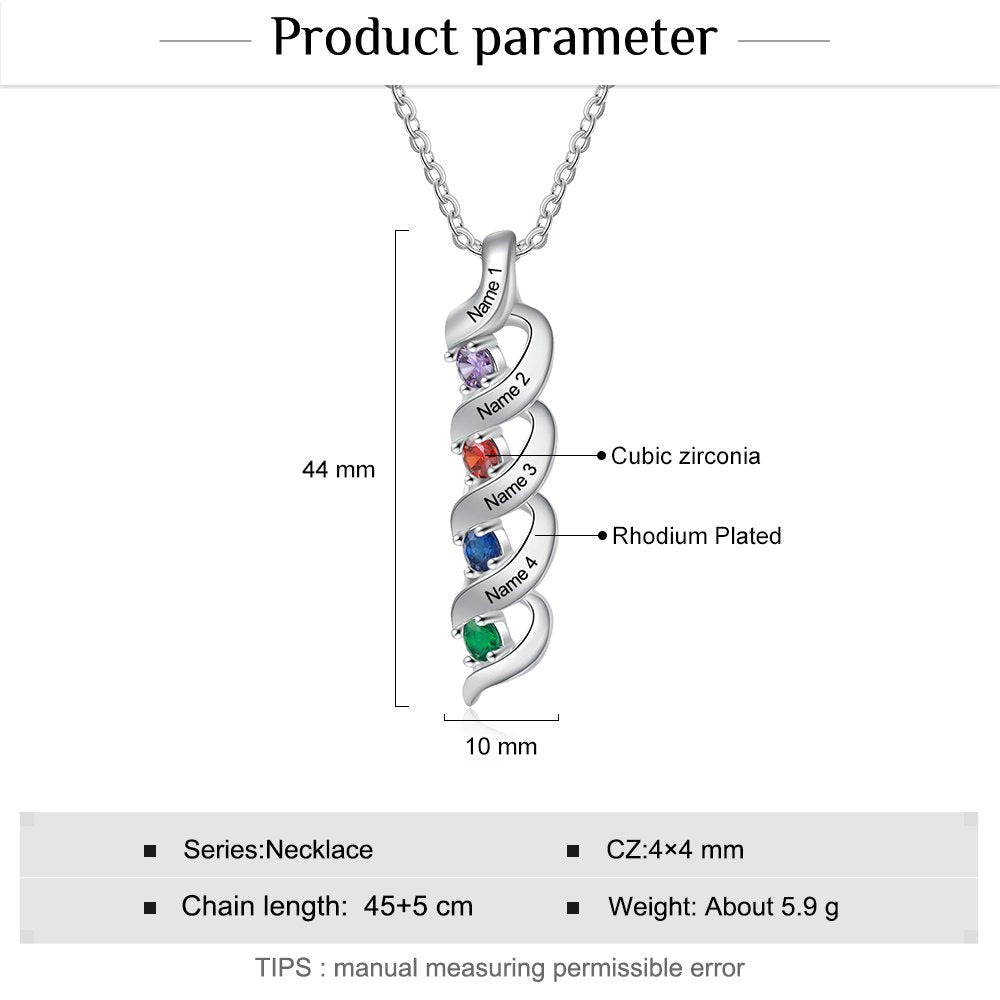Mother's Day Gift Personalized Mother Necklace Cascading Pendant with Birthstones