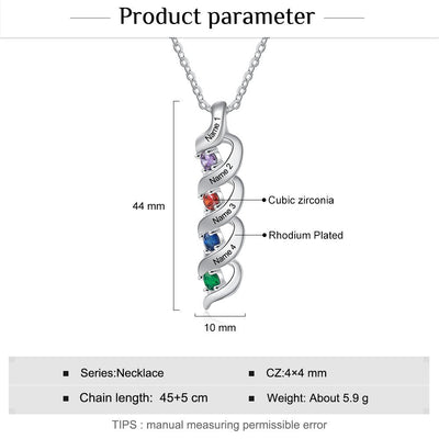 Mother's Day Gift Personalized Mother Necklace Cascading Pendant with Birthstones