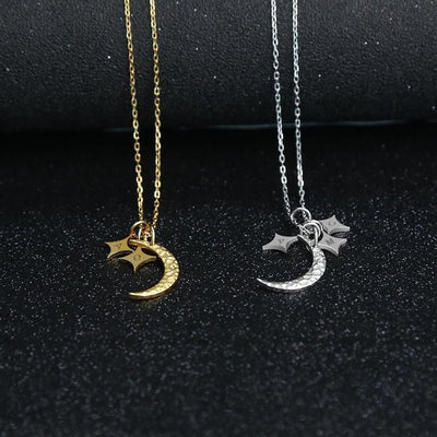 Mother's Day Gift Moon and Stars initials Necklace