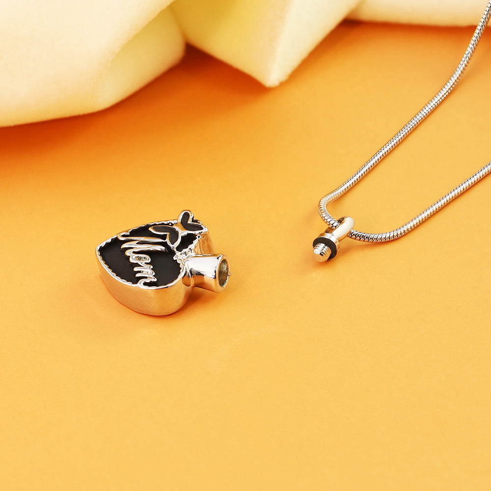 Mother's Day Gift Black peach heart (MOM) necklace