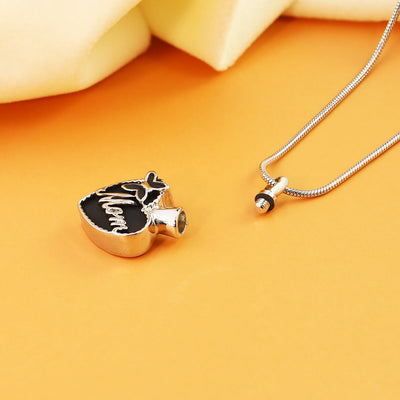 Mother's Day Gift Black peach heart (MOM) necklace