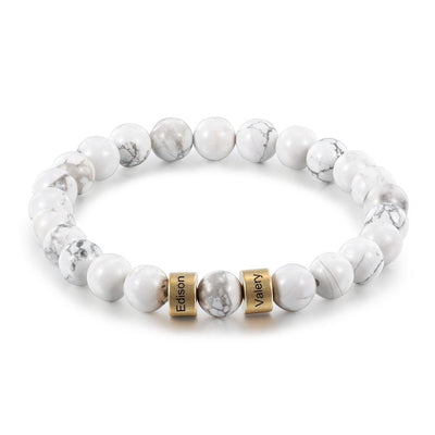Tiger Eye Men Bracelet Personalized with Beaded Warp Bracelet Grey