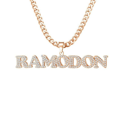Mother's Day Gift Iced Out Crystal Name Necklace