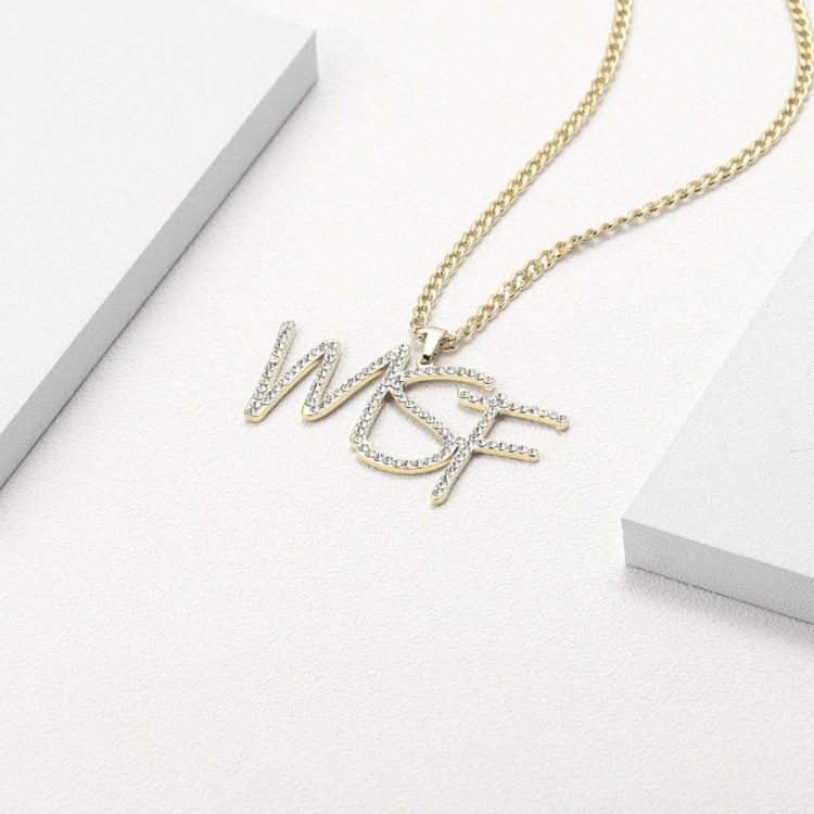 Mother's Day Gift Sparkling Crystal Initials Necklace