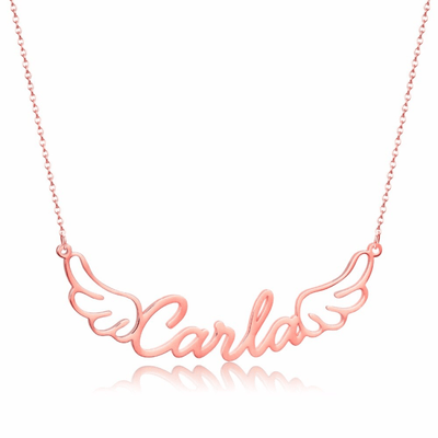 Mother's Day Gift Personalized Angel Wings Name Necklace