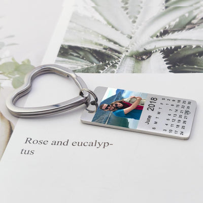 Mother's Day Gift personalized colour photo calendar keychain love date gift