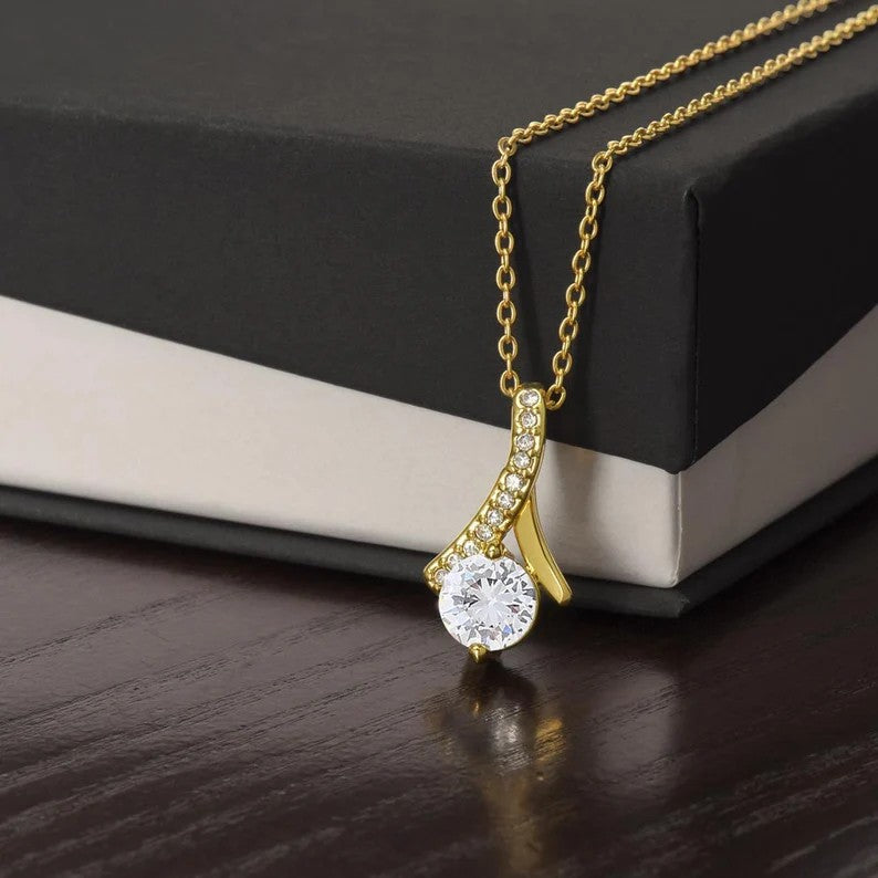 Ribbon Pendant Necklace - Granddaughter Proposal Gift