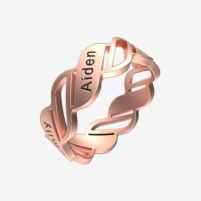 Personalized Multiple Name Ring in Silver