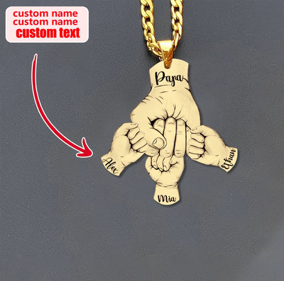 Mother's Day Gift Personalized Name Hand Necklace