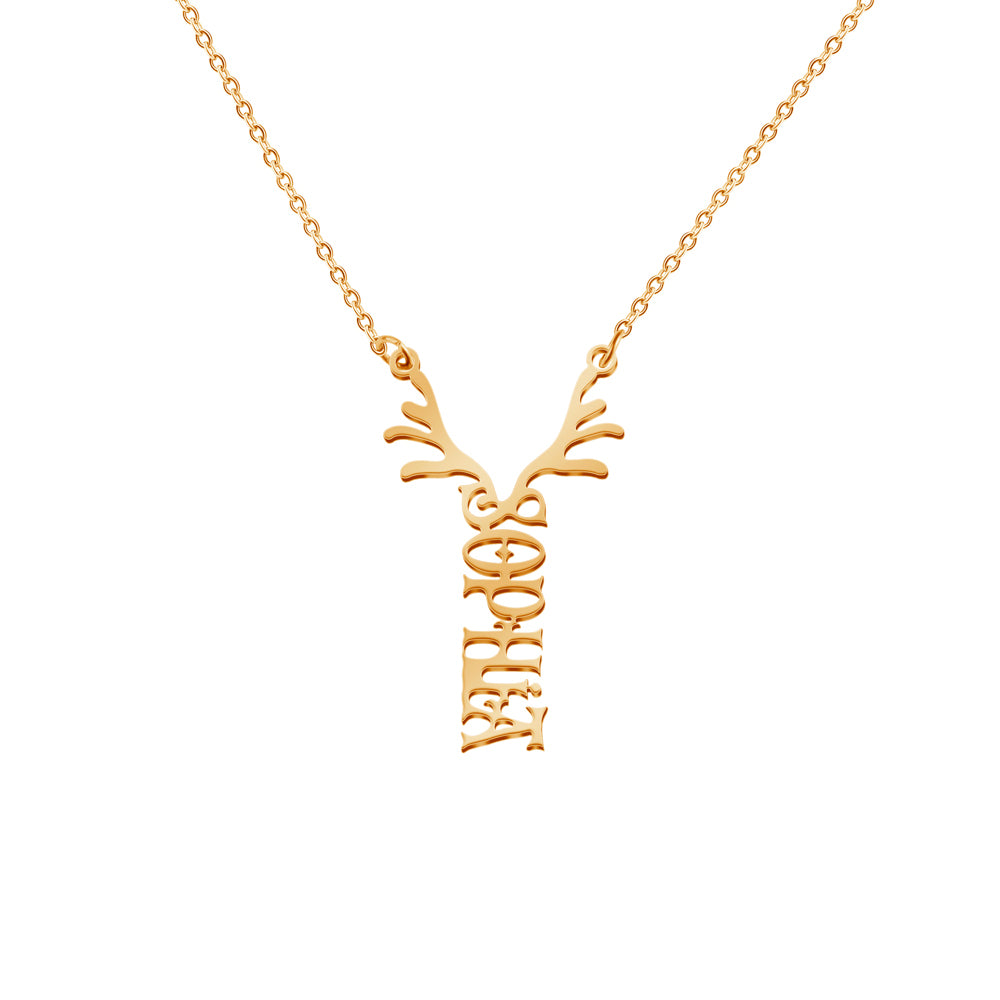 Mother's Day Gift Antler Name Necklace
