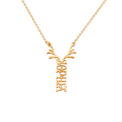 Mother's Day Gift Antler Name Necklace