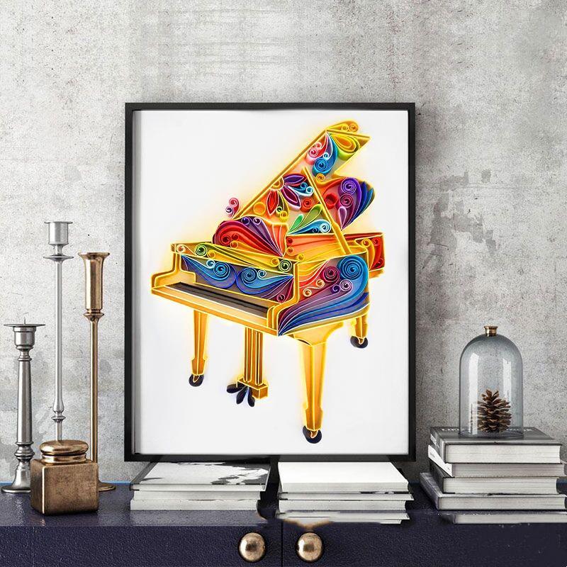 Paper Filigree painting Kit- Piano