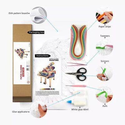 Paper Filigree painting Kit- Piano