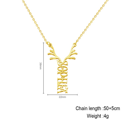 Mother's Day Gift Antler Name Necklace