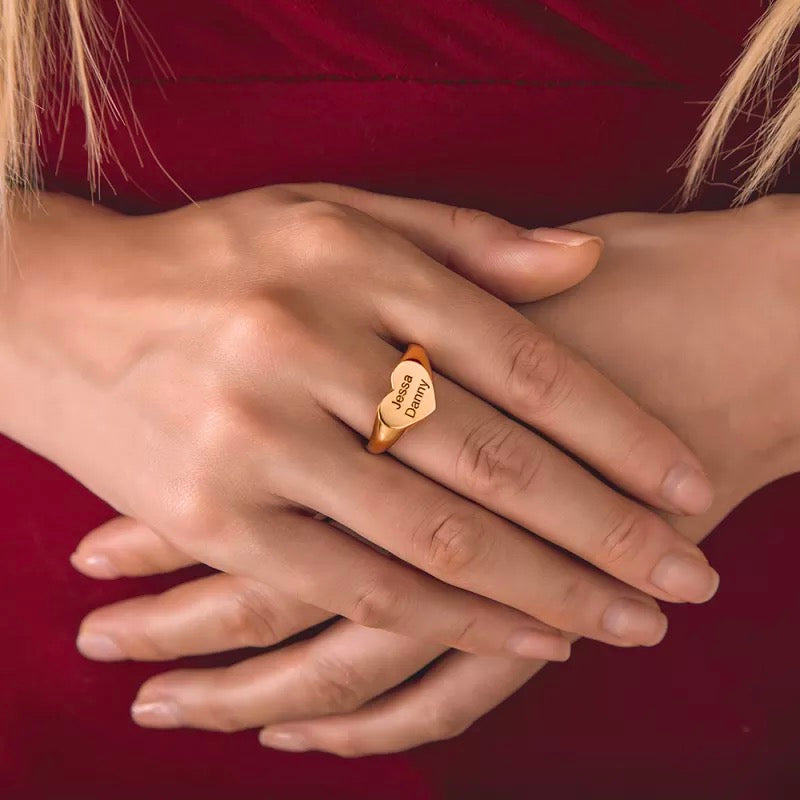 Signet Ring With Personalized Pattern Or Words
