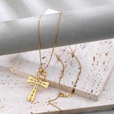 Mother's Day Gift Gold Ankh Charm Necklace