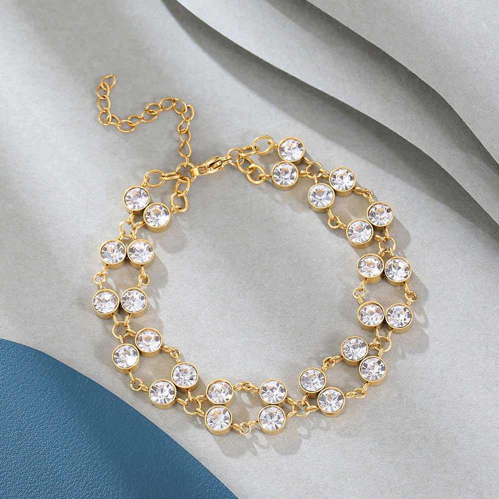 Mother's Day Gift Gold Plated Crystal Bracelet