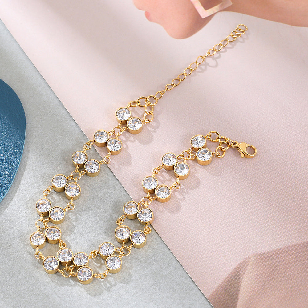 Mother's Day Gift Gold Plated Crystal Bracelet