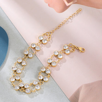 Mother's Day Gift Gold Plated Crystal Bracelet
