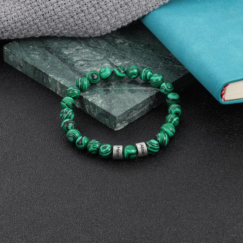Tiger Eye Men Bracelet Personalized with Beaded Warp Bracelet Grey