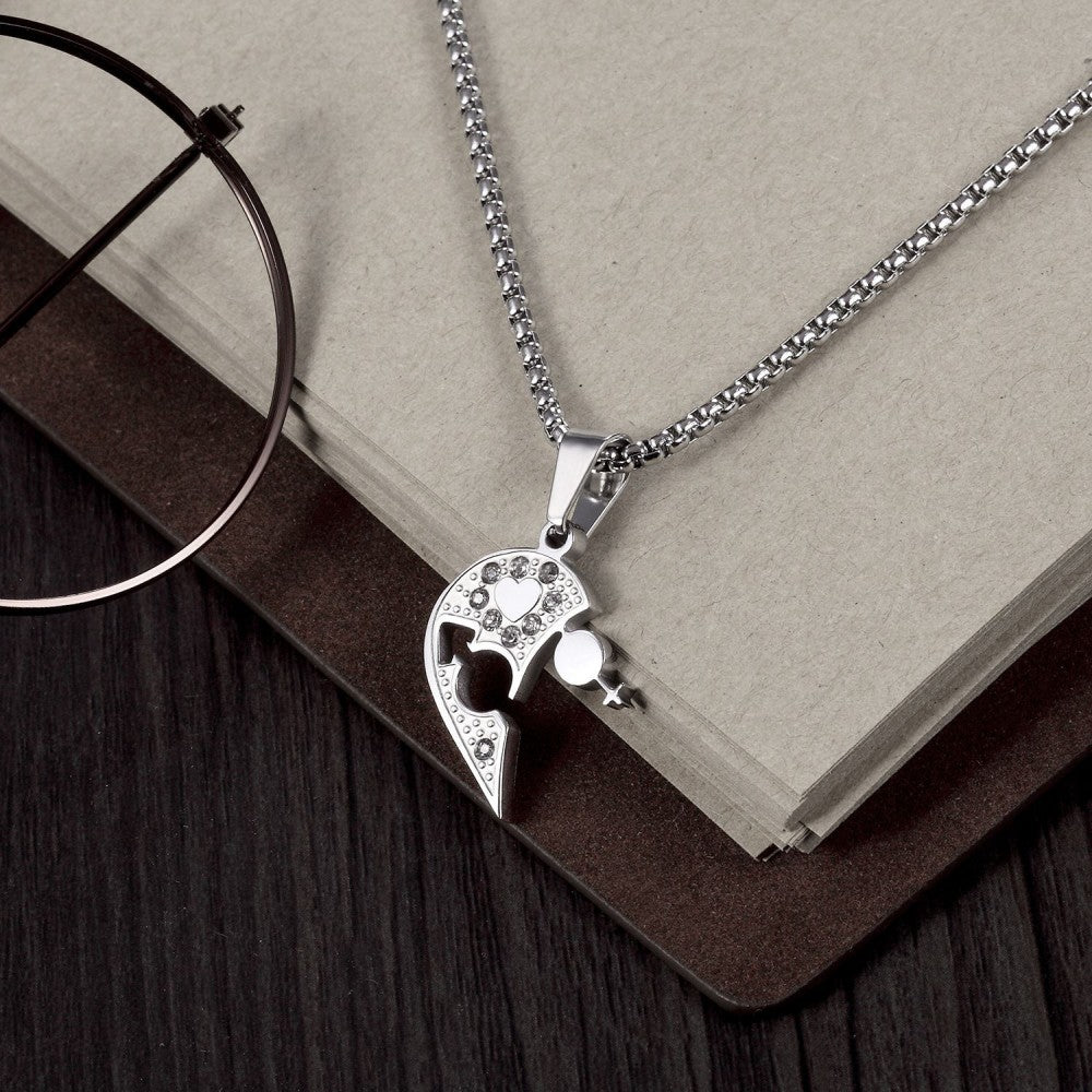 Valentines Day Gift Cute Matching Heart Couples Necklaces