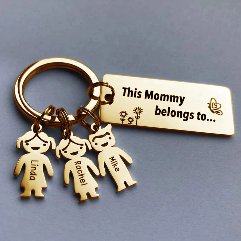 Mother's Day Gift Customized Family Kids Charm Keychain