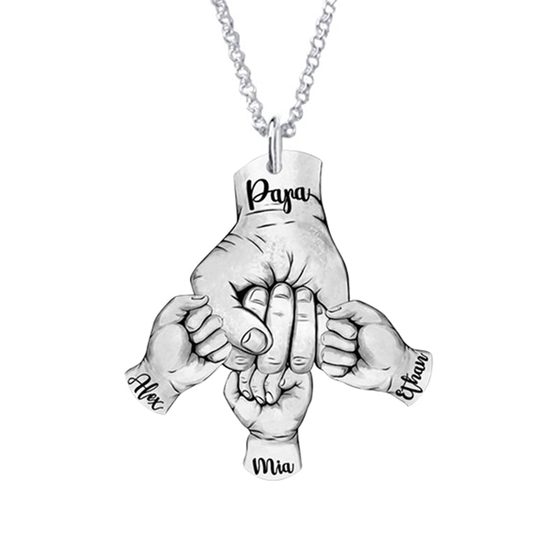 Mother's Day Gift Personalized Name Hand Necklace